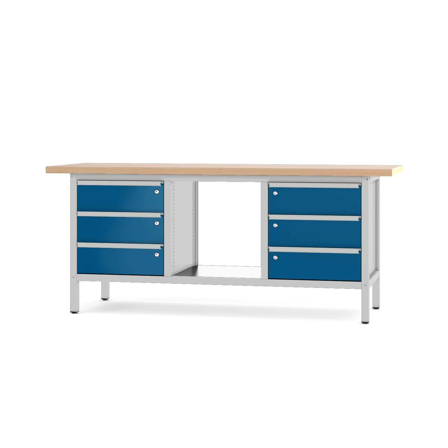 Werkbank_31S303_lichtgrau_enzianblau Werkbank Typ 31 S 303