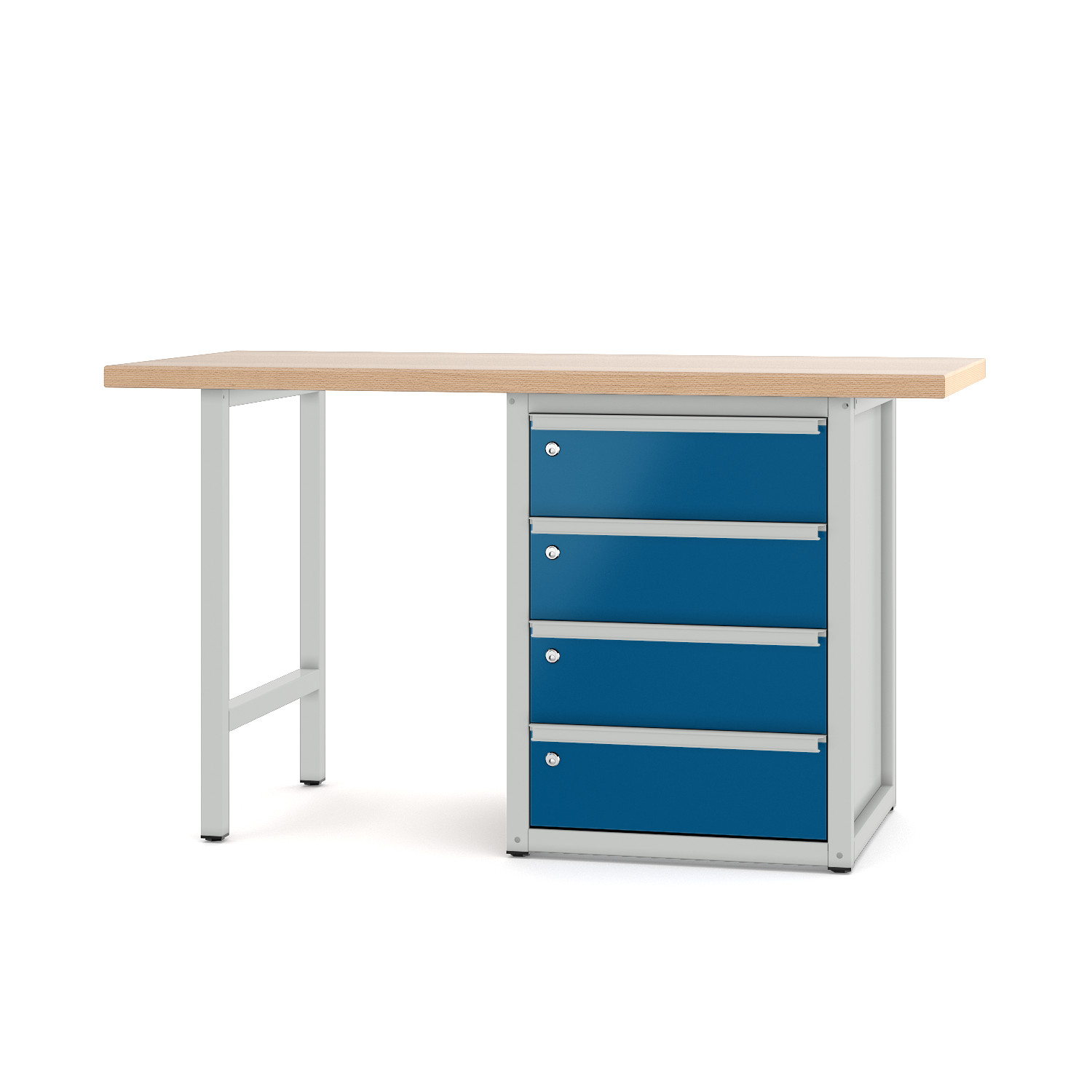 Werkbank_700-0-41S3_lichtgrau_enzianblau Werkbank Typ 700.0.41 S 3