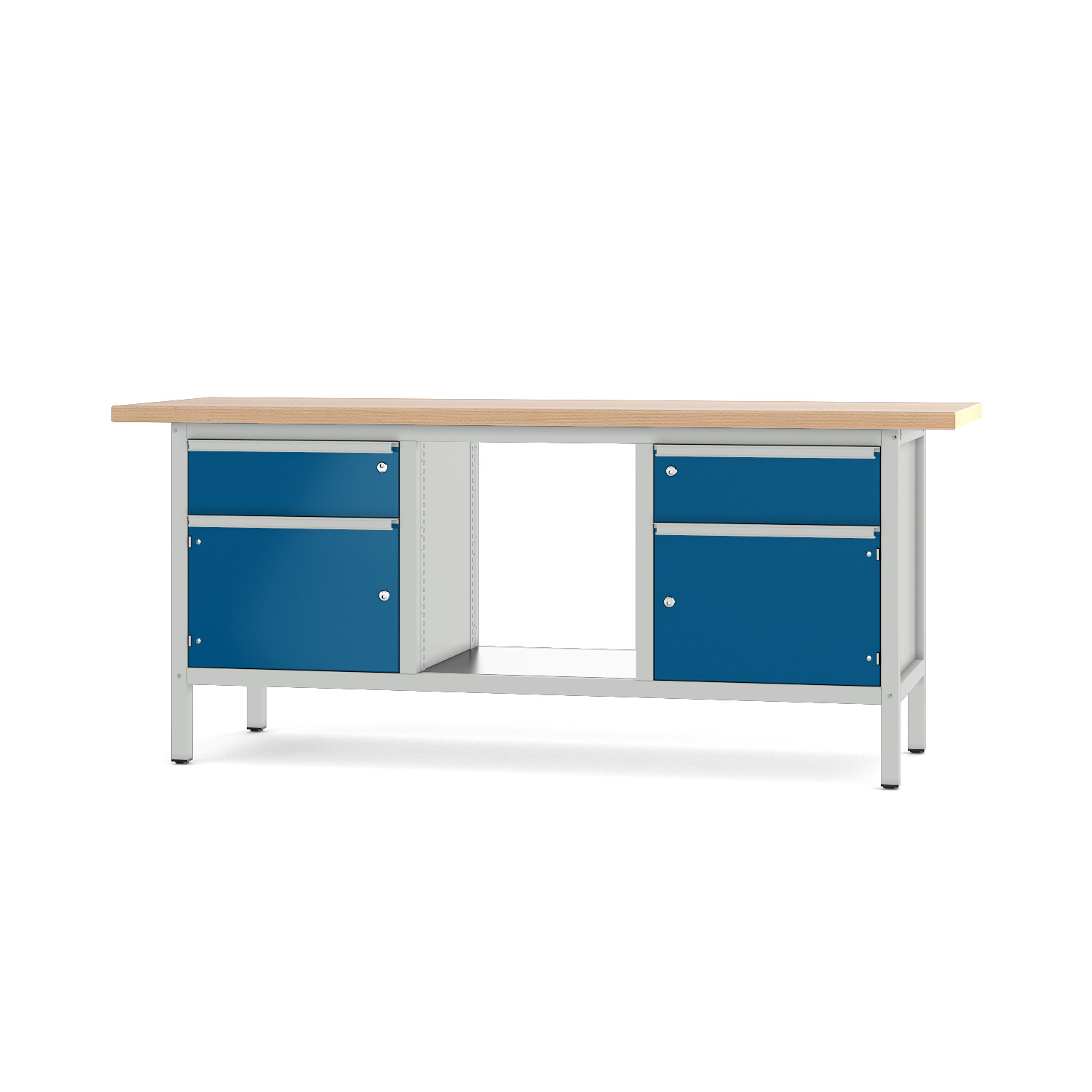 Werkbank_31S202_lichtgrau_enzianblau Werkbank Typ 31 S 202