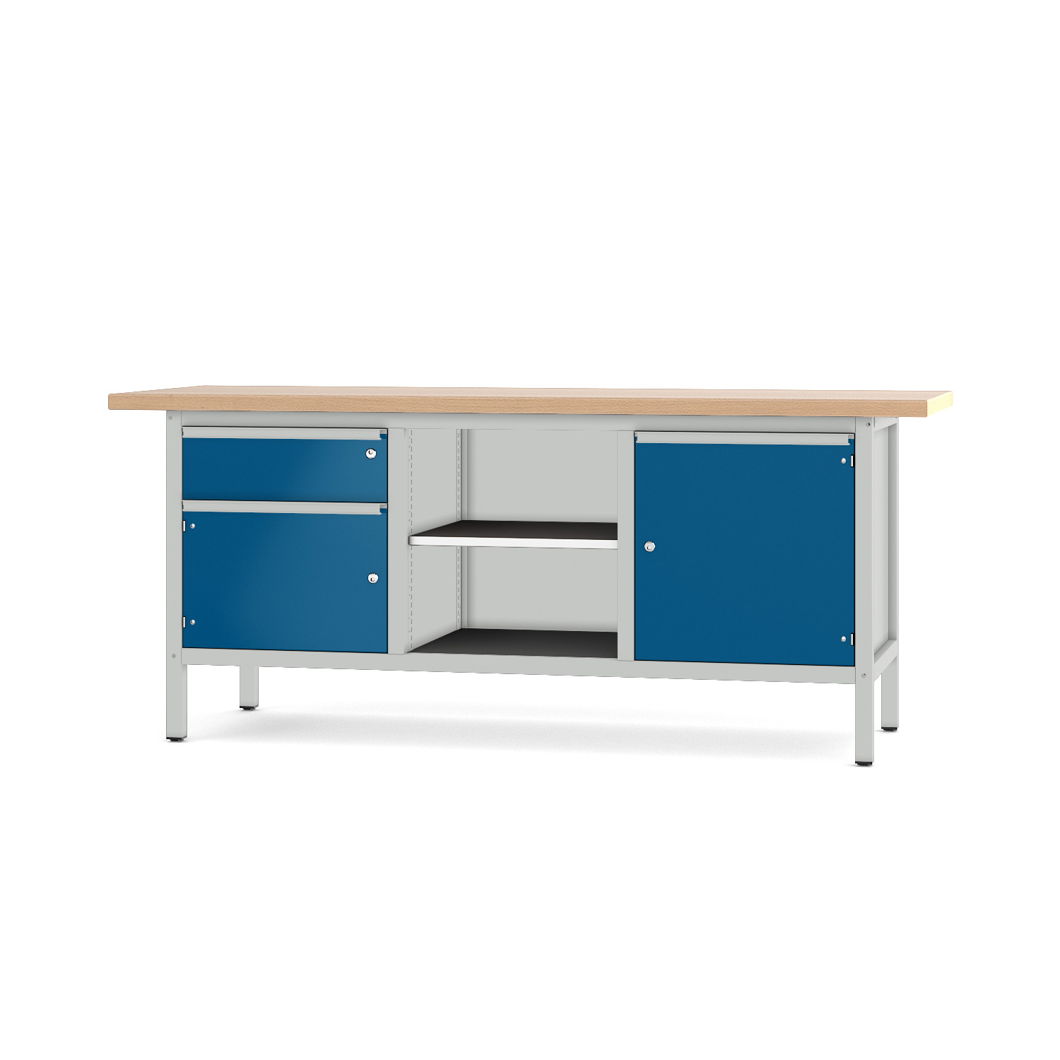 Werkbank_31S254_lichtgrau_enzianblau Werkbank Typ 31 S 254