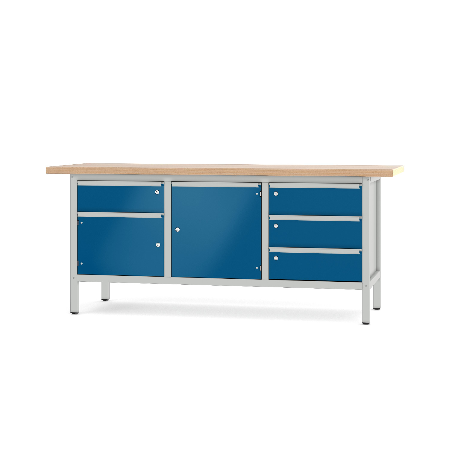 Werkbank_31S243_lichtgrau_enzianblau Werkbank Typ 31 S 243
