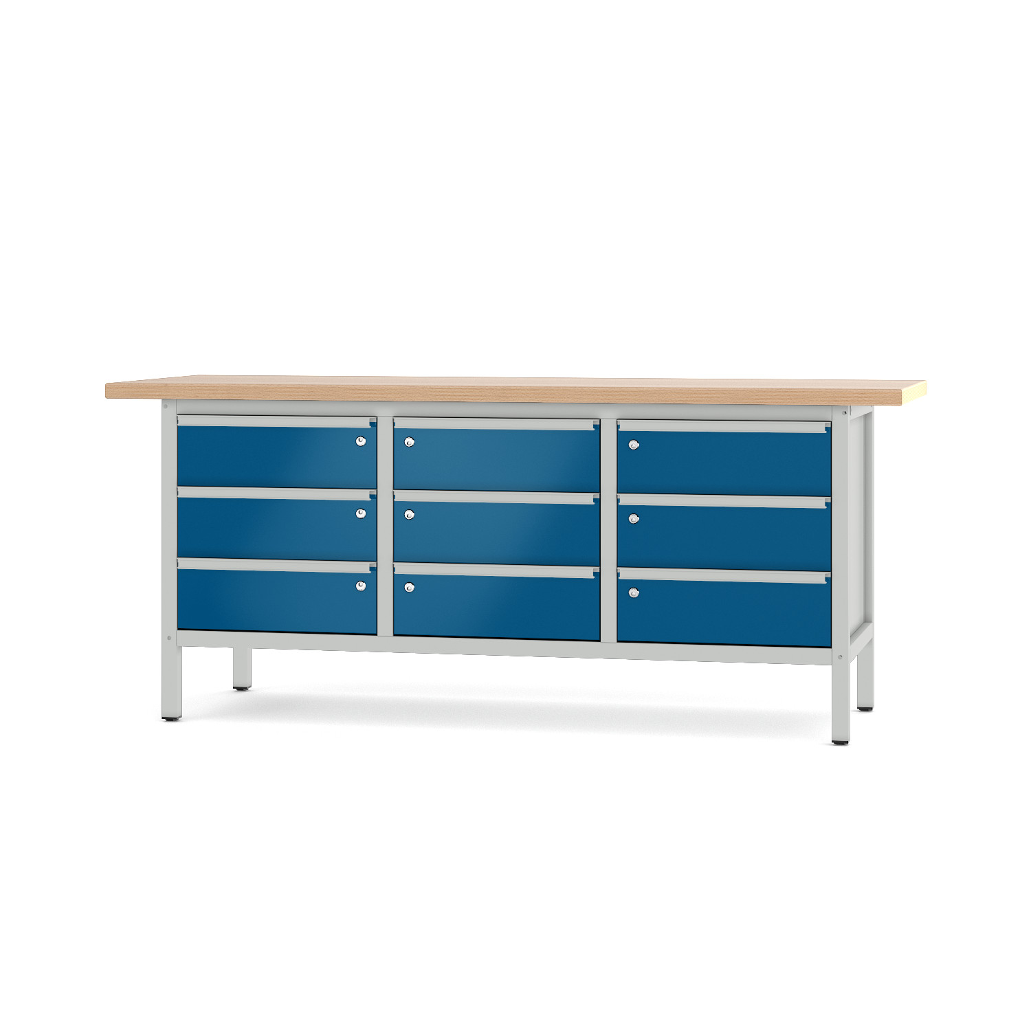 Werkbank_31S333_lichtgrau_enzianblau Werkbank Typ 31 S 333