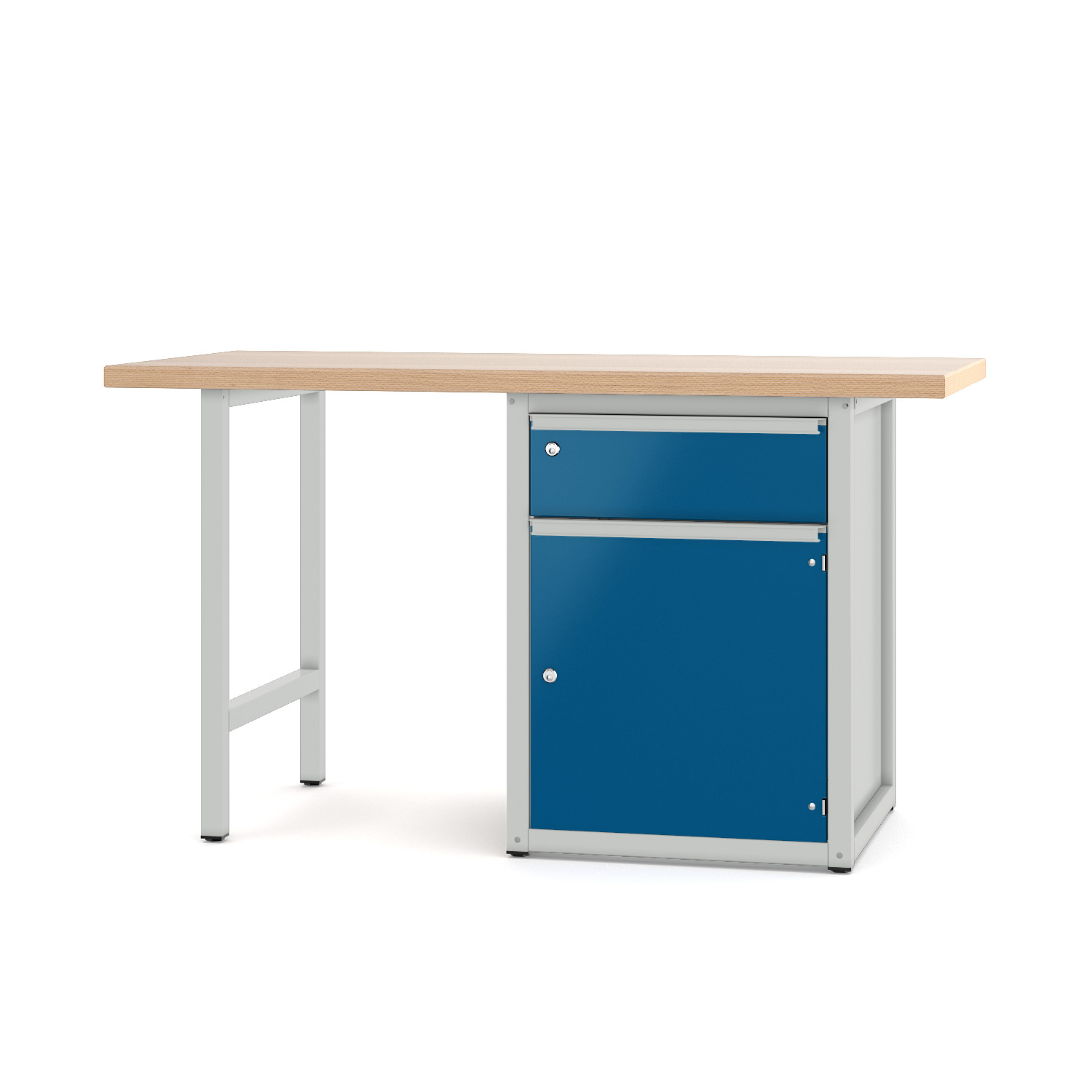 Werkbank_700-0-41S2_lichtgrau_enzianblau Werkbank Typ 700.0.41 S 2