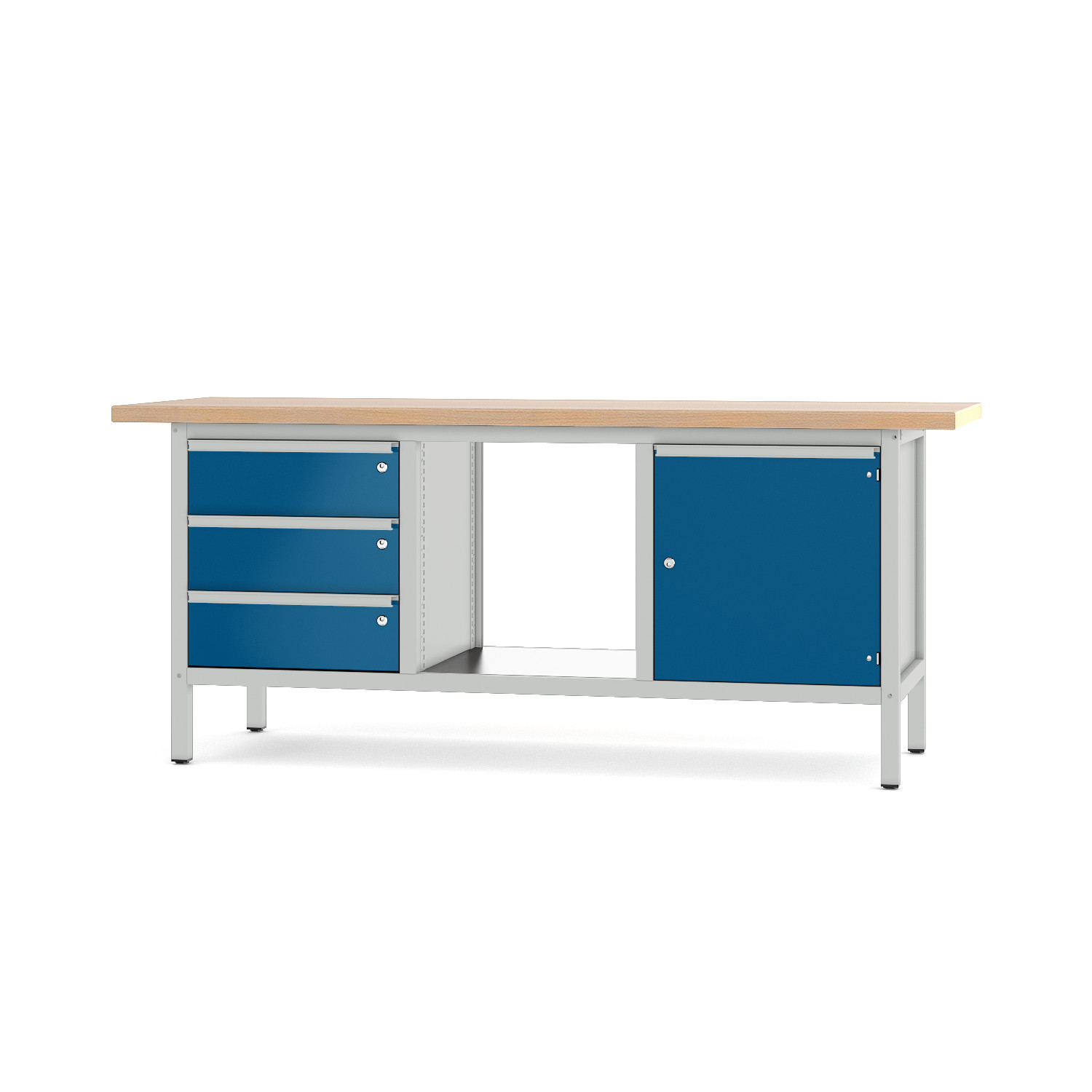 Werkbank_31S304_lichtgrau_enzianblau Werkbank Typ 31 S 304