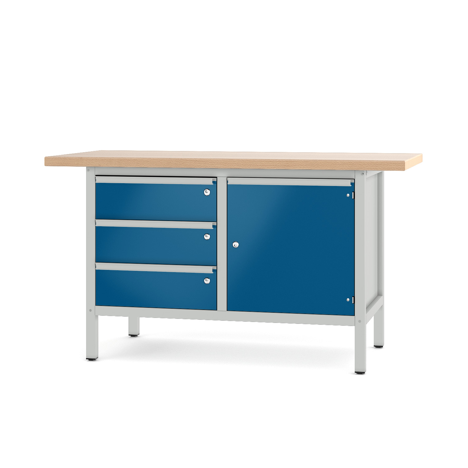 Werkbank_21S34_lichtgrau_enzianblau Werkbank Typ 21 S 34